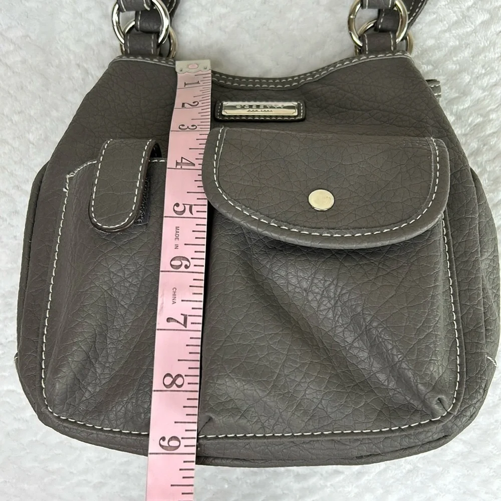 Rosetti Gray Mini Tote Shoulder Bag Faux Leather Vintage Purse - Picture 10 of 17